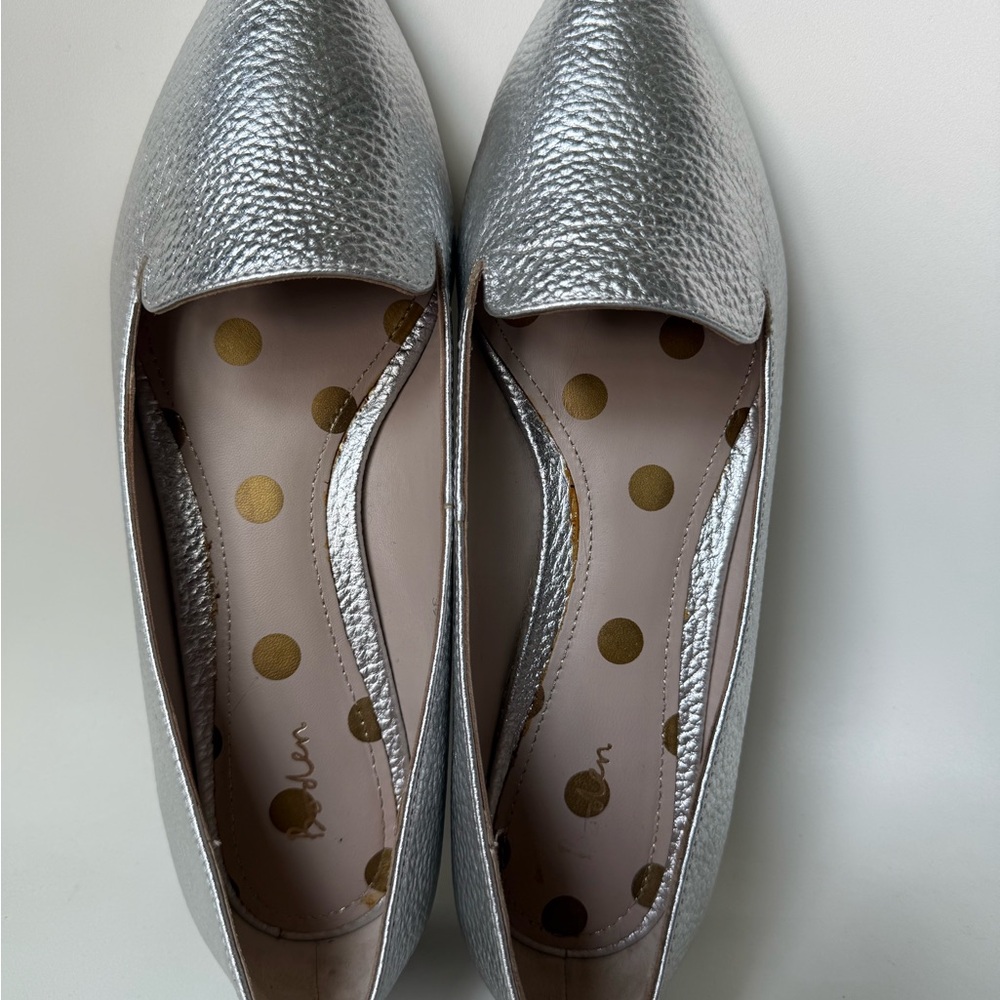 Mini Boden Silver Pointed Toe Flats